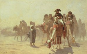 Generál Bonaparte se svým vojenským štábem v Egyptě, 1863 (tužka a olej na plátně)